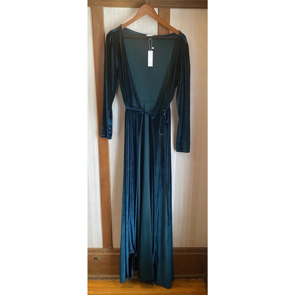 NWT Baltic Born Velvet turquoise Wrap Maxi Dress Women’s XL
